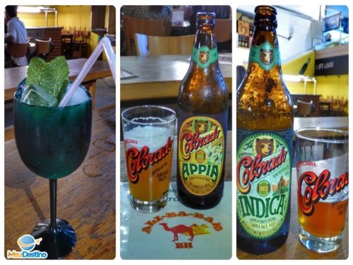 Drinks e cervejas do local